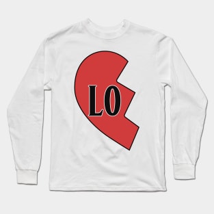 Love Half Hearts Couple Shirts Valentines Day Long Sleeve T-Shirt